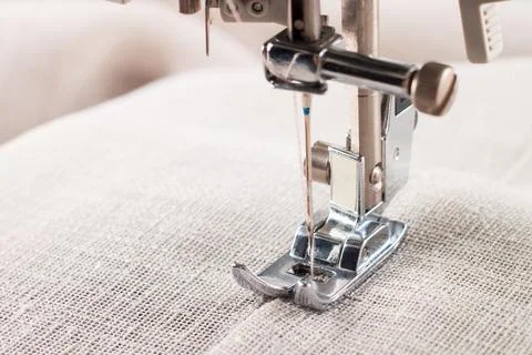 Close-up of modern sewing machine presser foot and needle Stock Photos
