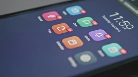 Close up of modern smartphone receiving multiple incoming notifications, Stock Footage 341569594
