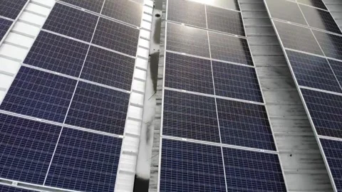 Close-up of Modern Solar Panels Under Sunlight Stock Footage 328392827