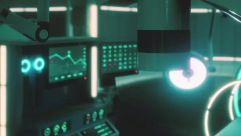 Close up of modern technology in a high tech laboratory setting Stock Footage 348768356