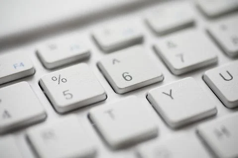 Close-up of Modern White Keyboard Keys for Technology and Computing Backgroun Stock-Fotos