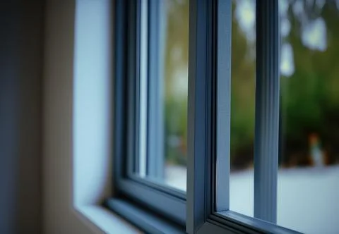 Close-up of modern window frame, ai generated Ilustración de archivo