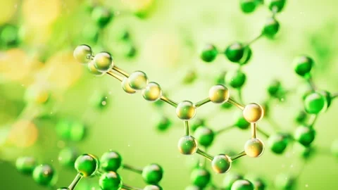 Close-up molecular structure animation with glowing lights and bokeh Stock Footage 327249528