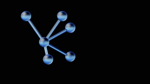 Close-up of molecular structure rotating infinite loop with copy space. Stock Footage 205150082