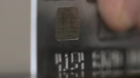 Close up Moment of payment with a credit card through terminal. Macro shot of 動画素材 68655893