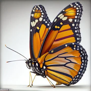 A close up of a monarch butterfly Illustrazione stock
