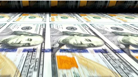 Printing Money New One Hundred Dollar Bi, Stock Video