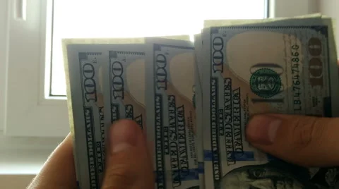 Close up of Money counting Stock Footage 56861914