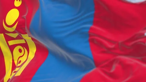 Close-up of Mongolia national flags waving in the wind Stock-Footage 277877238