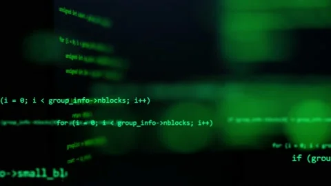 Close up monitor of developing programming and coding technologies. Programmer Stock Footage 138803196