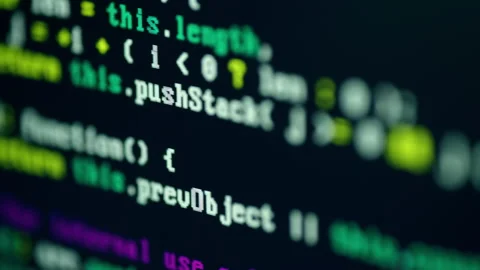 Close up of monitor screen with developing programming and coding technologies Stock Footage 161826795