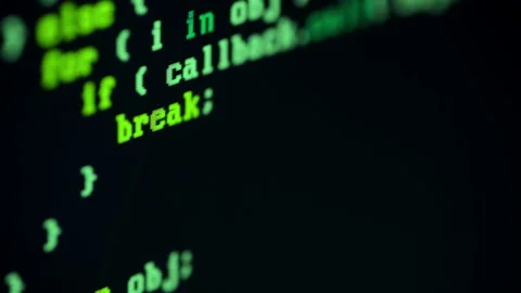 Close up of monitor screen with developing programming and coding technologies Stock Footage 161830154