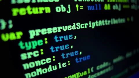 Close up of monitor screen with developing programming and coding technologies Stock Footage 162968221