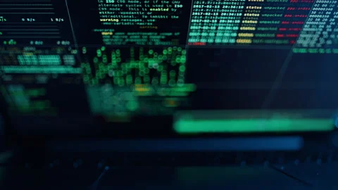 Close up of monitor screen with developing programming and coding technologies Stock Footage 163306002