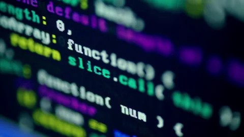 Close up of monitor screen with developing programming and coding technologies Stock Footage 164061605
