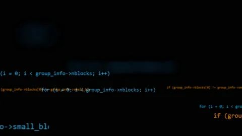 Close up of monitor screen with developing programming and coding technologies Stock Footage 164518832