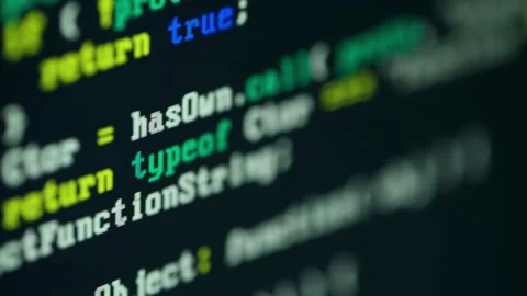 Close up of monitor screen with developing programming and coding technologies Stock Footage 165221887