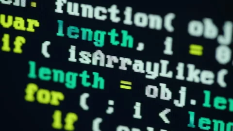 Close up of monitor screen with developing programming and coding technologies Stock Footage 170578959