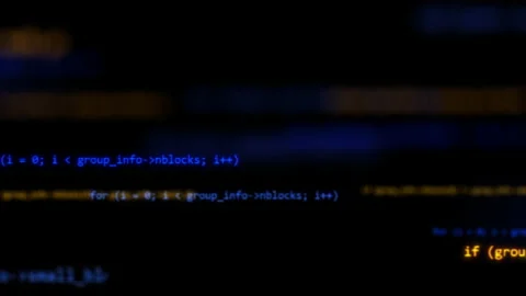 Close up of monitor screen with developing programming and coding technologies Stock Footage 195982800