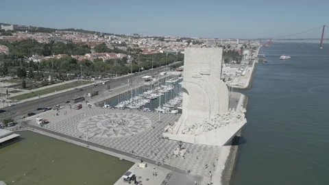 Close up on Monument to the Discoveries Stock Footage 277750345