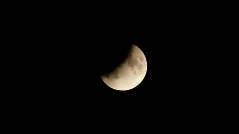 Close-up moon eclipse, moon eclipse moment, special wonderful full moon. Stock Footage 112575988