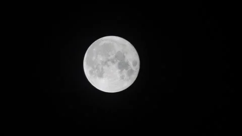 Close up Moon in Night Sky B Continuous Sequence Pt1 of 3 Stock Footage 241124365