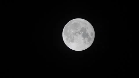 Close up Moon in Night Sky B Continuous Sequence Pt3 of 3 Stock Footage 241125387