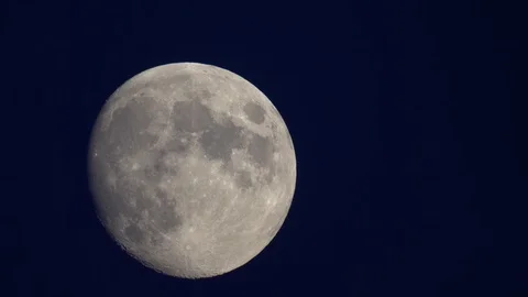 Close-up moon in the  night sky.  evening sky. huge moon. full moon Stock Footage 120651185