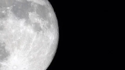 Close-up moon in the  night sky.  evening sky. huge moon. full moon Stock Footage 124856594