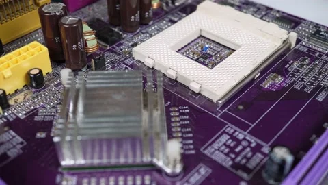 Close-up Of Motherboard And Processor. Stock Footage 237744387