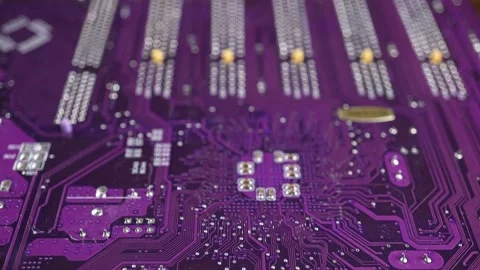 Close-up Of Motherboard Integral Electrical Circu. Stock Footage 237744403