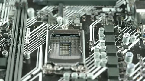 Close-up of the Motherboard With Other System Components. Video stock 282967139