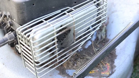 Close-up motor of a lawn mower 스톡 동영상 90864482