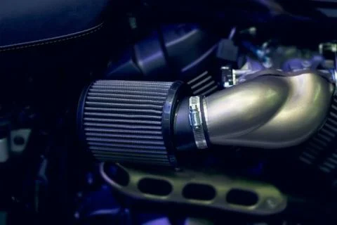 Close-up motorcycle air filter. Fotos Stock