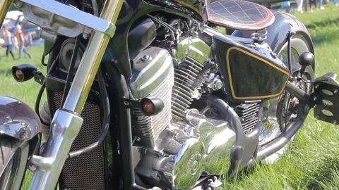 Close up of motorcycle engine design details Stock-Footage 89228241