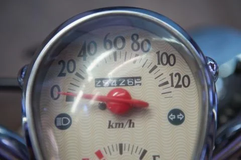 Close-Up motorcycle miles Stock Photos