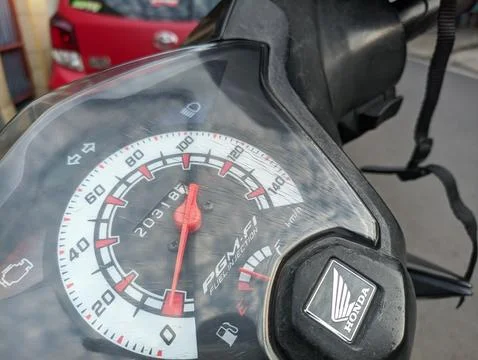 Close up of motorcycle speedometer Stock Photos