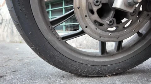 Close up of Motorcycle Tires Stock Footage 314836353