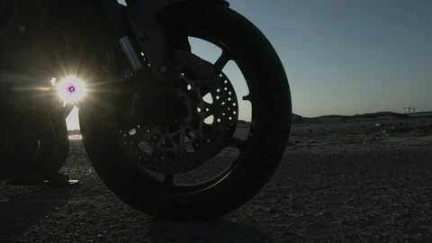 Close up motorcycle wheels Stock Footage 87706216