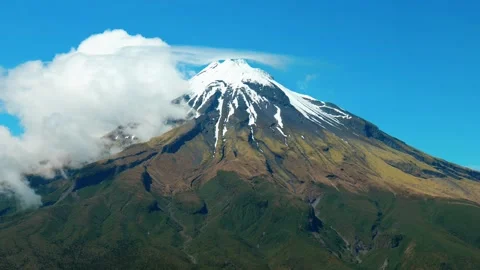 Close up of Mount Taranaki Stock Footage 260367389