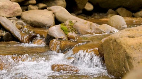 Close up of mountai stream Stock Footage 121175315