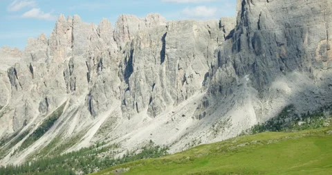 Close-up of a mountain range in the Dolomites, Italy Stock Footage 251694087