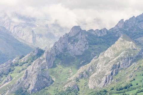 Close up from a mountain range somewhere in the north of Spain. Stock Photos