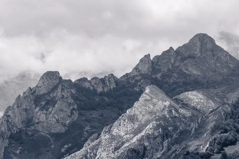 Close up from a mountain range somewhere in the north of Spain. Stock Photos