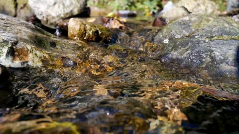 Close up of mountain water stream Stock-Footage 117332633