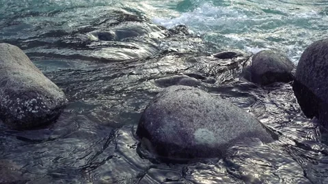 Close up of mountain water stream 스톡 동영상 214256205