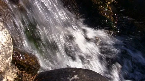 Close up of a mountain waterfall Stock Footage 110267419