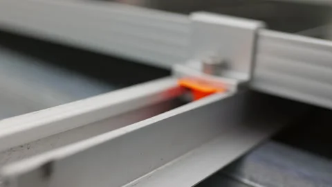 Close up of mounting solar panel, installing solar panels on the roof of the Stock Footage 160959476