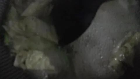 Close-up movement of the camera to the cooking in the pan Stock Footage 261249346