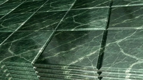Close Movement Over Verde Alpi Marble Tiles with Deep Emerald Veining 스톡 동영상 342592594